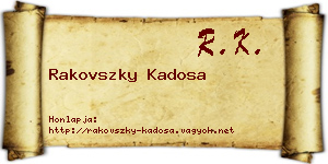 Rakovszky Kadosa névjegykártya