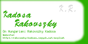 kadosa rakovszky business card